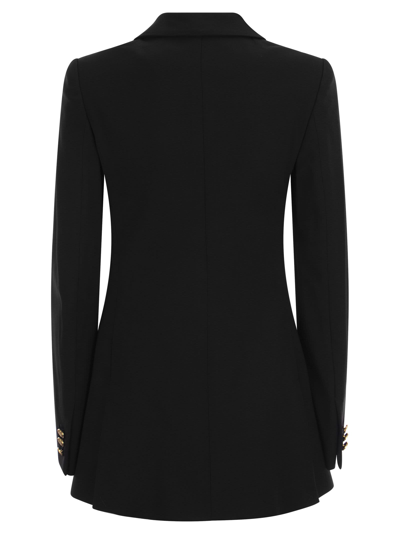 Shop Red Valentino Viscose And Wool Double-breasted Jacket In Black