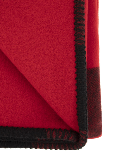 Shop Woolrich Pure Wool Check Scarf In Red/black