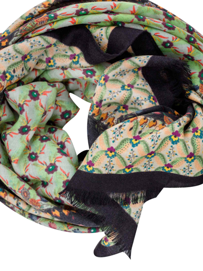 Shop Etro Floral Silk And Cashmere Scarf In Fantasia