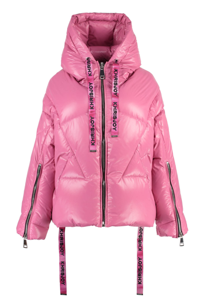 Shop Khrisjoy Puff Khris Iconic Hooded Down Jacket In Pink