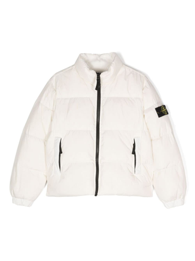 Shop Stone Island Junior Puffer Jacket In Ivory