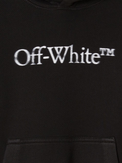 Shop Off-white Bookish Bit Logo Hoodie In Black White