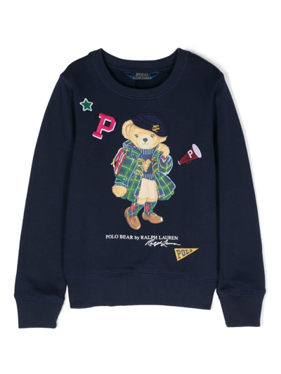 Shop Polo Ralph Lauren Bearcnfleece Knit Shirts Sweatshirt In French Navy