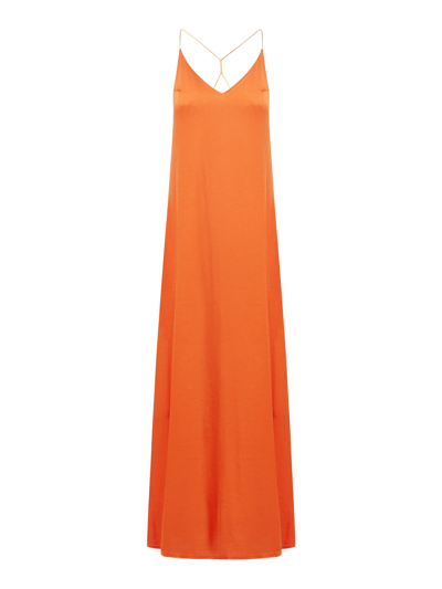 Shop Nina Dress Athena Silk In Orange