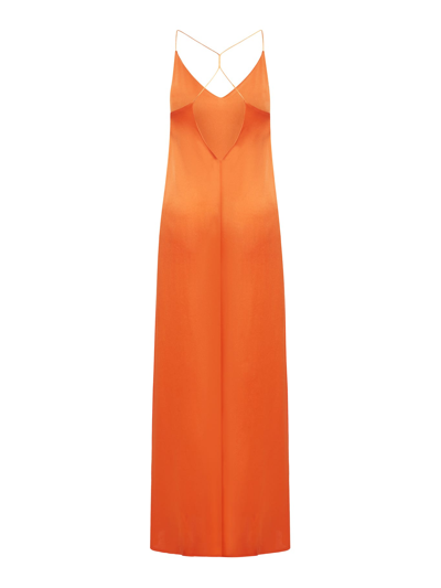 Shop Nina Dress Athena Silk In Orange