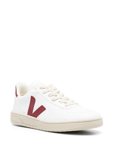 Shop Veja V-10 Sneakers In White Marsala