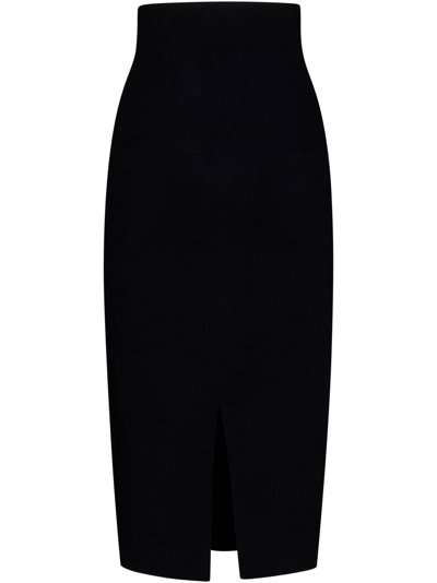Shop Victoria Beckham Vb Body Fitted Midi Skirt In Black