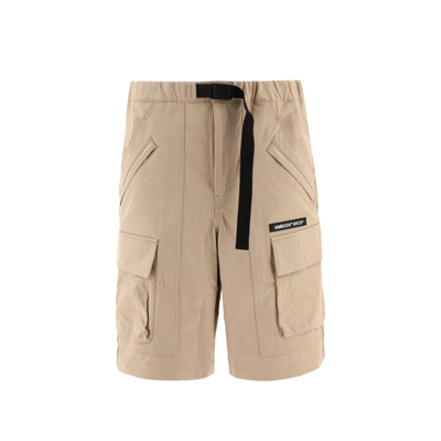 Shop Ambush Cotton Bermuda Shorts In Beige