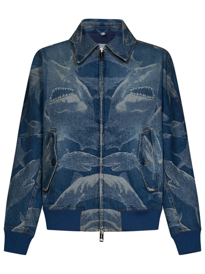 Shop Burberry Jacket In Blue