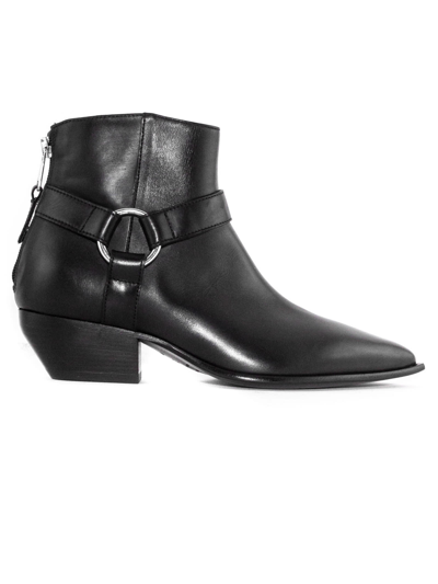 Shop Elena Iachi Black Leather Ankle Boot In Nero