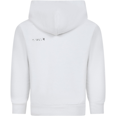 Shop Balenciaga White Sweatshirt For Kids With Logo