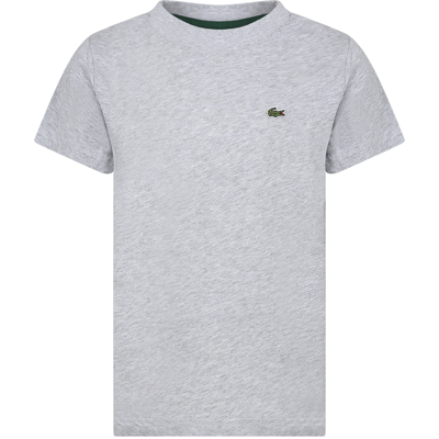 Shop Lacoste Grey T-shirt For Boy With Crocodile