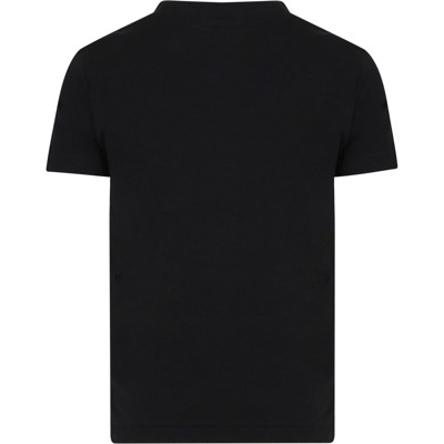 Shop Lacoste Black T-shirt For Boy With Crocodile