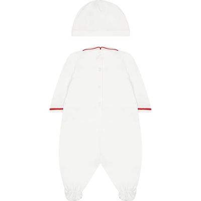 Shop Monnalisa White Set For Babykids With Snoopy Print