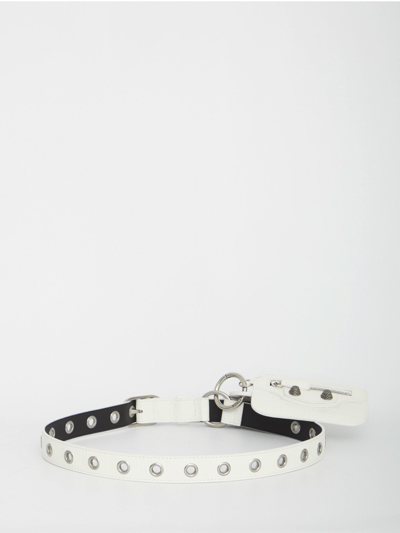 Shop Balenciaga Le Cagole Belt With Charms In White