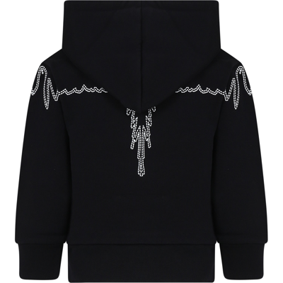Shop Marcelo Burlon County Of Milan Black Sweatshirt For Boy With Wings