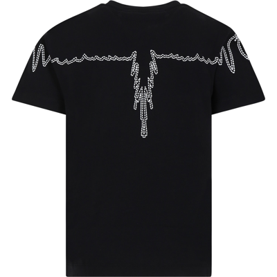 Shop Marcelo Burlon County Of Milan Black T-shirt For Boy With Wings