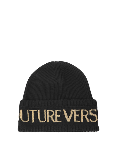 Shop Versace Jeans Couture Hat In Black/gold
