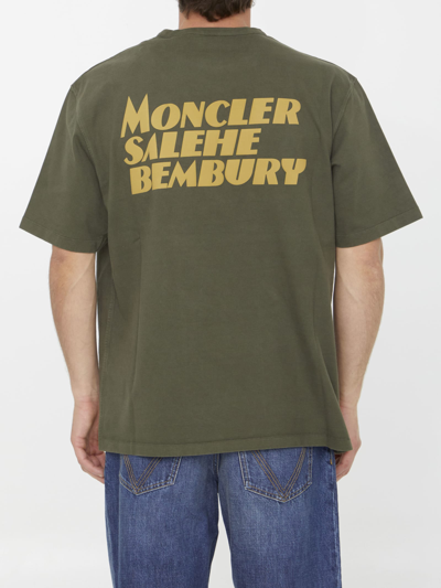 Shop Moncler Cotton T-shirt With Logo In Green