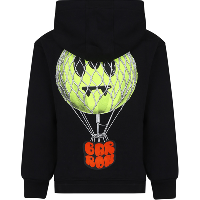 Shop Barrow Black Sweatshirt For Kids With Logo And Smiley