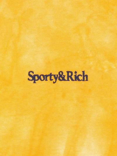 Sporty And Rich Logo-embroidered Tie-dye Sweatshirt In Yellow