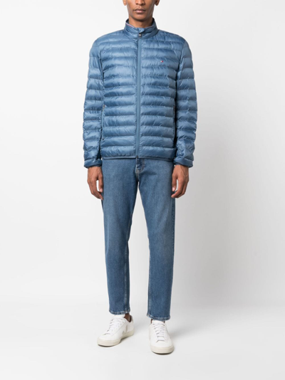 Calvin Klein Logo-patch Mid-rise Tapered Jeans In Blue