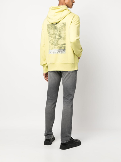 Shop Calvin Klein Elementa Photo Drawstring Hoodie In Yellow
