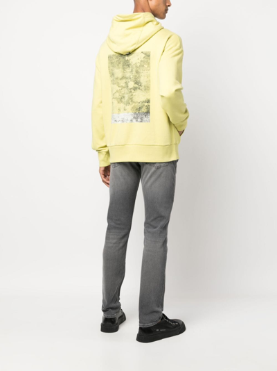 Calvin Klein Elementa Photo Drawstring Hoodie In Yellow