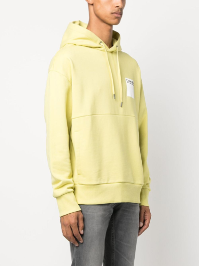 Shop Calvin Klein Elementa Photo Drawstring Hoodie In Yellow