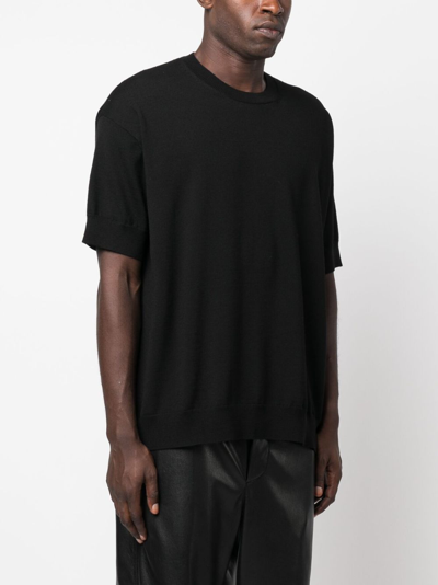 Jil Sander Short-sleeve Wool Jumper In Black