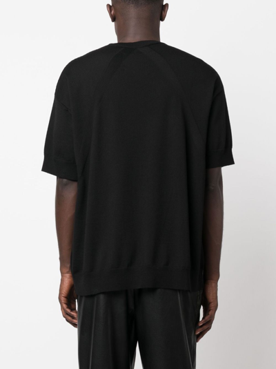 Jil Sander Short-sleeve Wool Jumper In Black