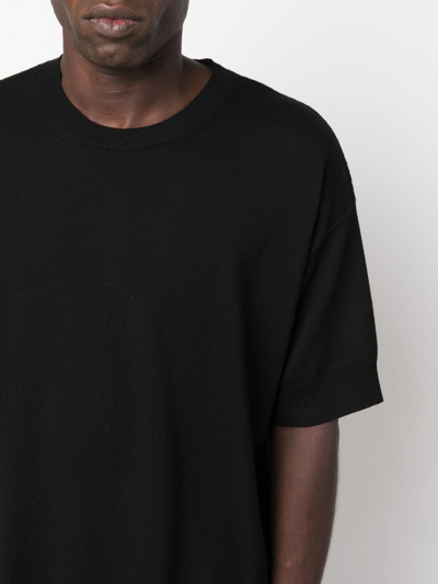 Shop Jil Sander Short-sleeve Wool Jumper In Black