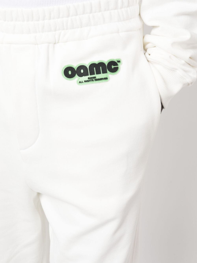 Shop Oamc Logo-patch Jersey Track Pant In White