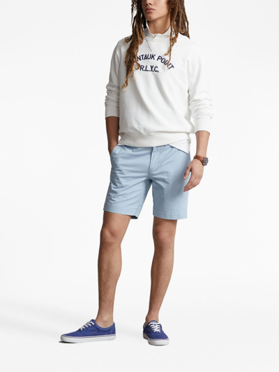 Shop Polo Ralph Lauren Polo Pony Embroidered Shorts In Blue