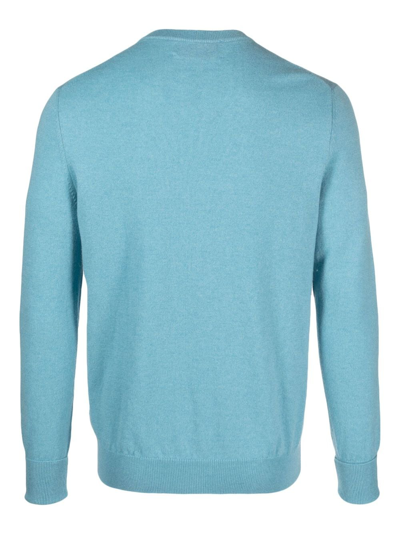 Shop Ballantyne Crew-neck Cashmere Jumper In Blue