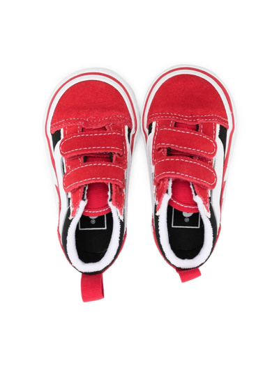 Shop Vans Old Skool Leather Sneakers In Red
