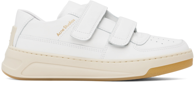 Shop Acne Studios White Velcro Strap Sneakers In 100 White