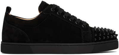 Shop Christian Louboutin Black Louis Junior Spikes Sneakers In Cm53 Black/black