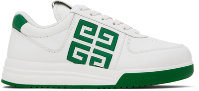 Shop Givenchy White & Green G4 Sneakers In 115-white/green