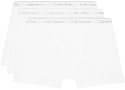 Shop Calvin Klein Underwear Three-pack White Boxers In 100 - White