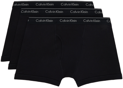 Shop Calvin Klein Underwear Three-pack Black Boxers In 001 - Black