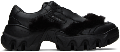 Shop Rombaut Black Boccaccio Ii Sneakers In Black Faux Fur Beyon