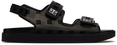Shop Givenchy Black Strap Sandals In 001 Black