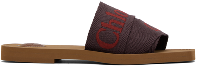 Shop Chloé Purple Woody Sandals In 9g0 Purple - Red 1