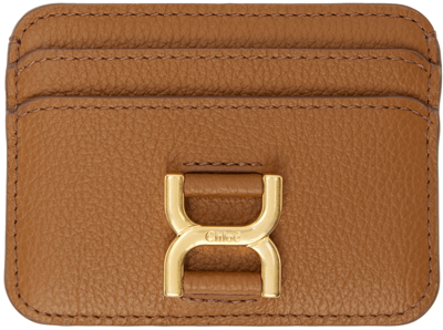 Shop Chloé Brown Marcie Card Holder In 207 Pottery Brown