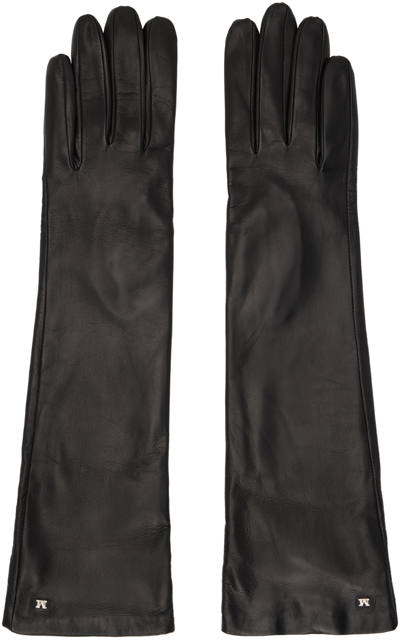 Shop Max Mara Black Afidee Gloves In 010 Black