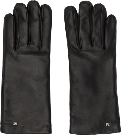 Shop Max Mara Black Spalato Gloves In 010 Black