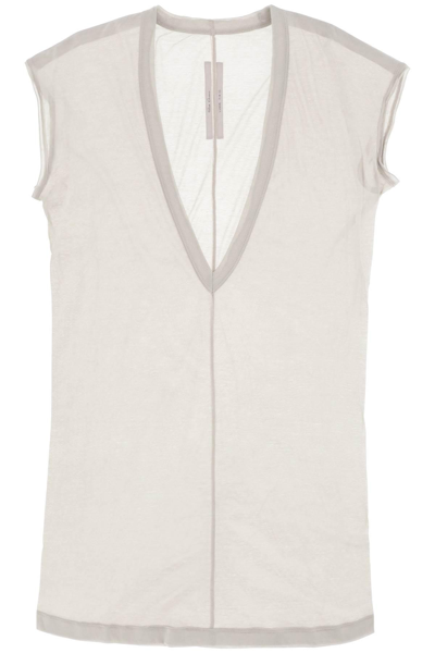 Shop Rick Owens 'dylan' Maxi T-shirt With V Neck In Grey
