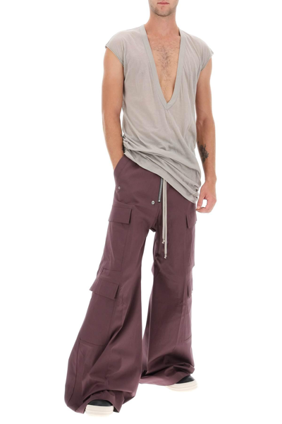Rick Owens Dylan Maxi T-shirt With V Neck In Grey