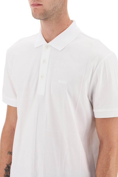 Shop Hugo Boss Regular Fit Jacquard Polo Shirt In White